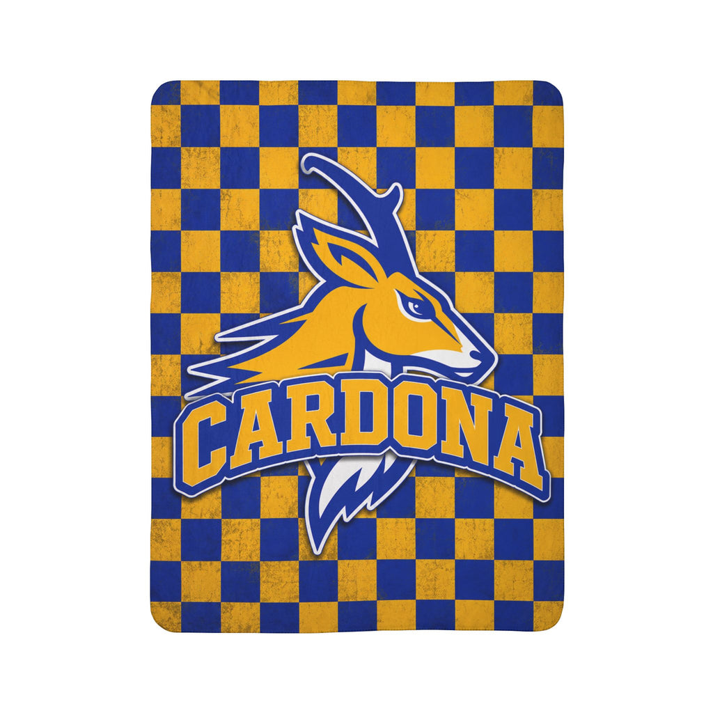 Cardona Goats Sherpa Blanket — Blue & Gold Checkered Team Throw