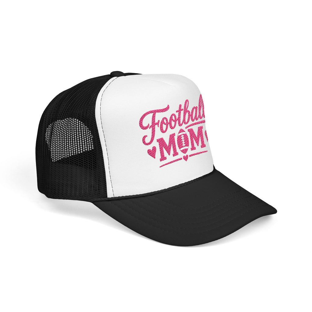 Football Mom Trucker Hat — Pink Script Mesh Cap
