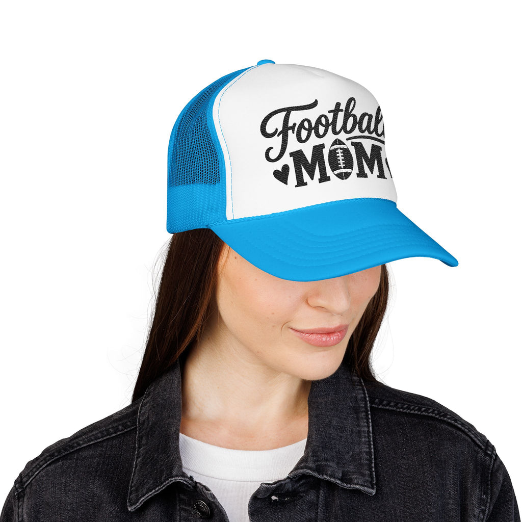 Football Mom Trucker Hat — Mesh Foam Cap for Game Day