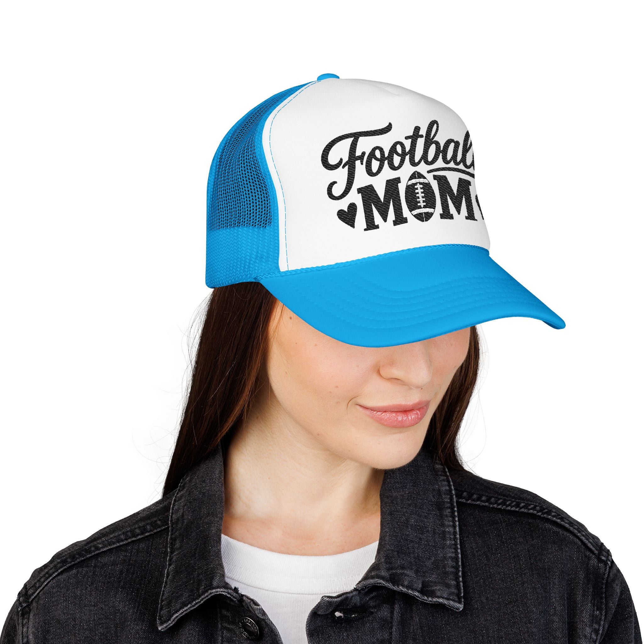 Football Mom Trucker Hat — Mesh Foam Cap for Game Day