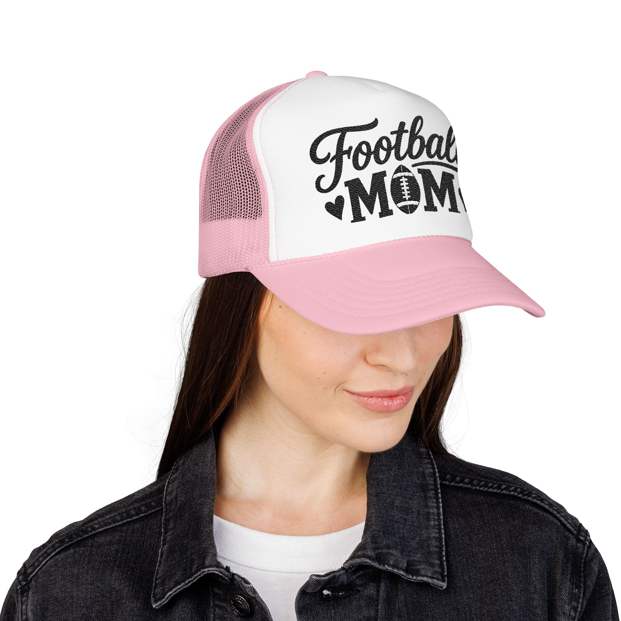 Football Mom Trucker Hat — Mesh Foam Cap for Game Day