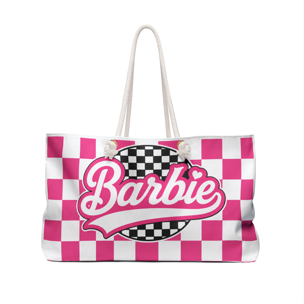 Barbie Pink Checkered - Travel Tote