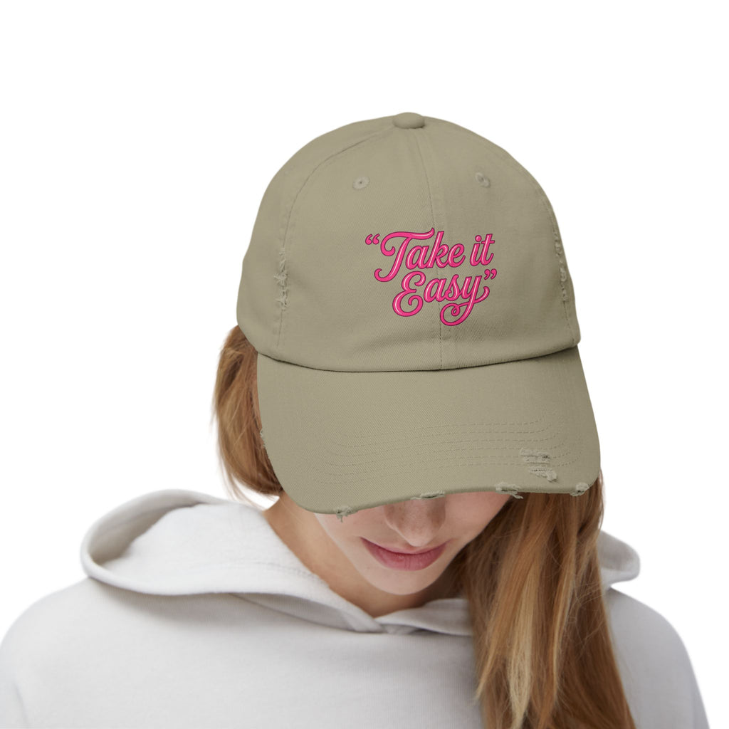 'Take It Easy' Distressed Cap