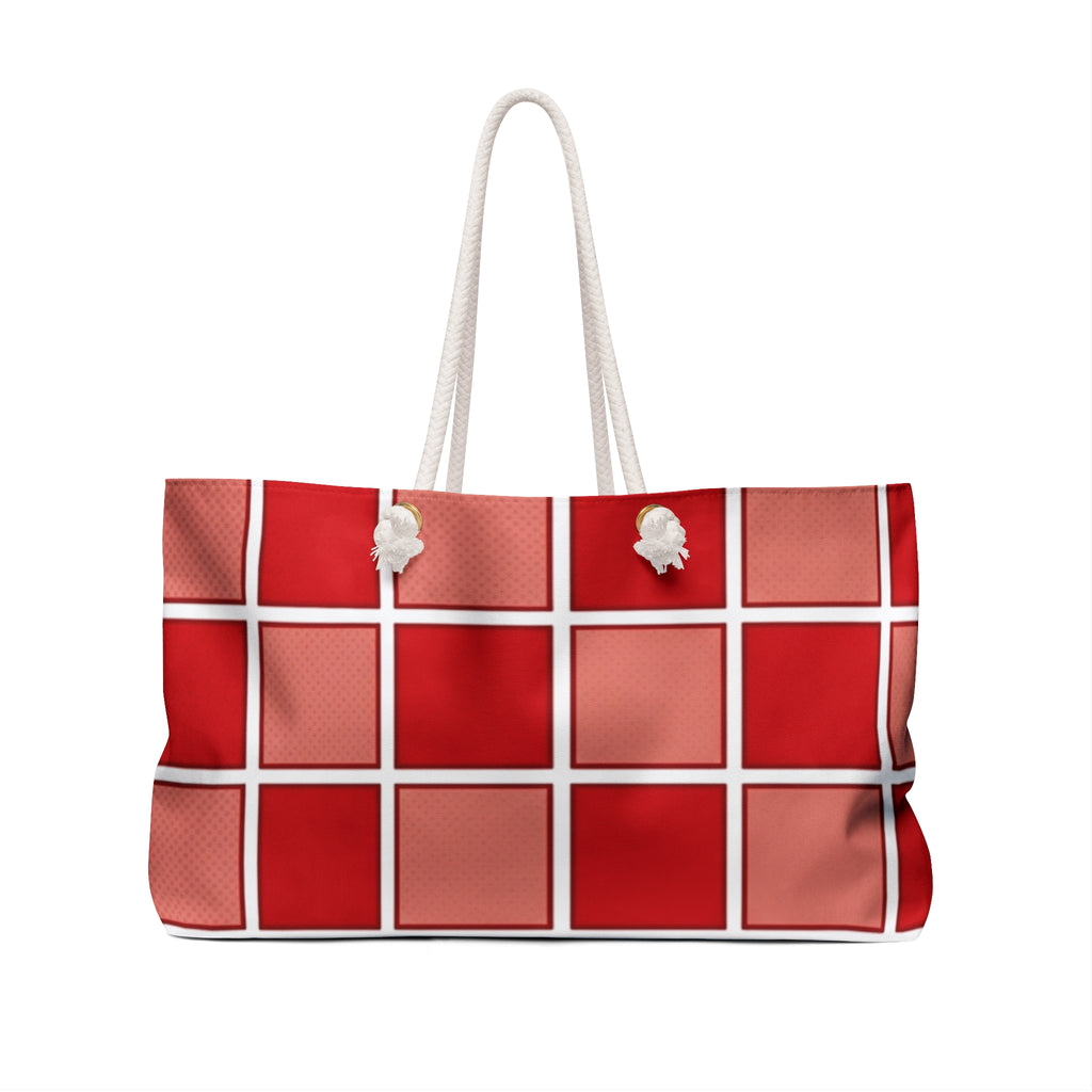 Mentally Spicy Red Checkered Travel Tote