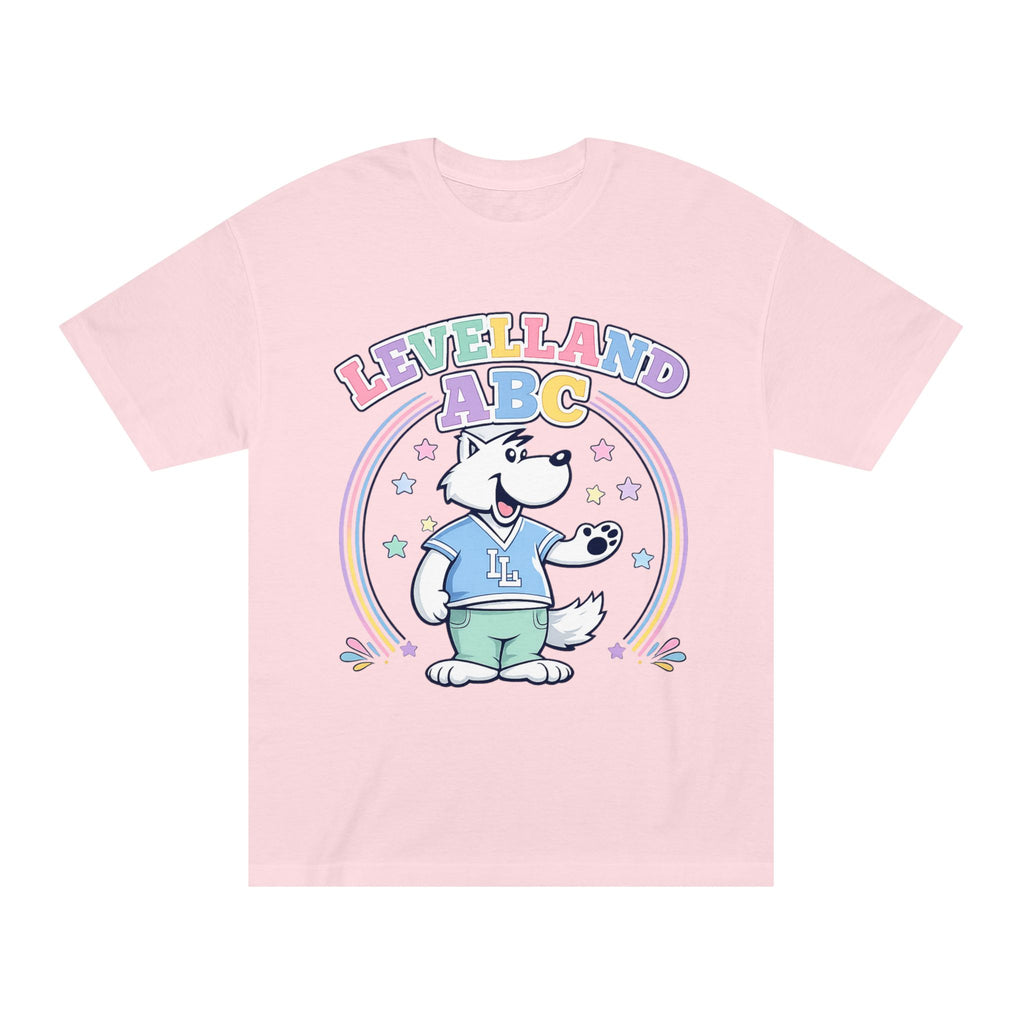 Levelland ABC Cute Puppy Kids T-Shirt — Pastel Cartoon School Tee