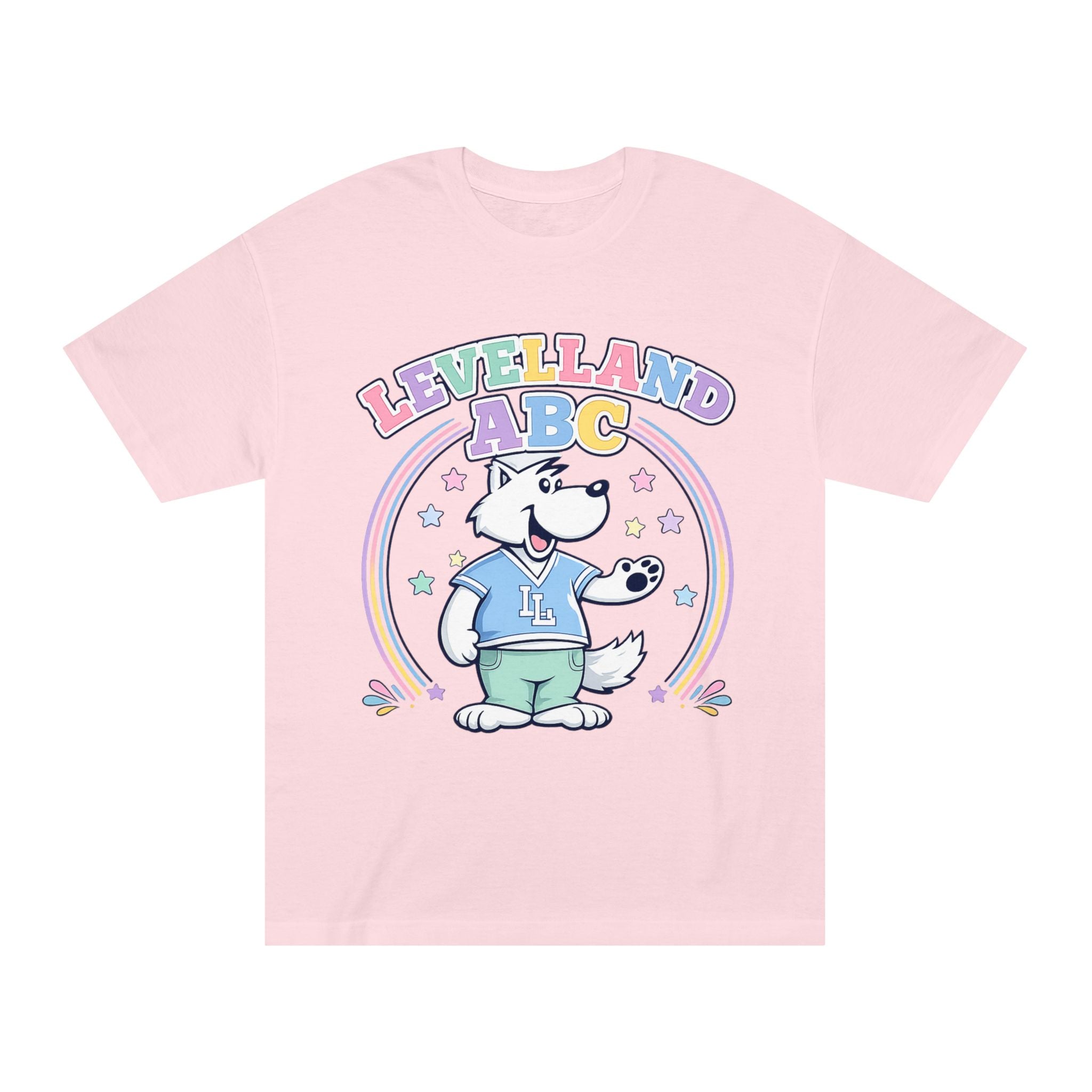 Levelland ABC Cute Puppy Kids T-Shirt — Pastel Cartoon School Tee