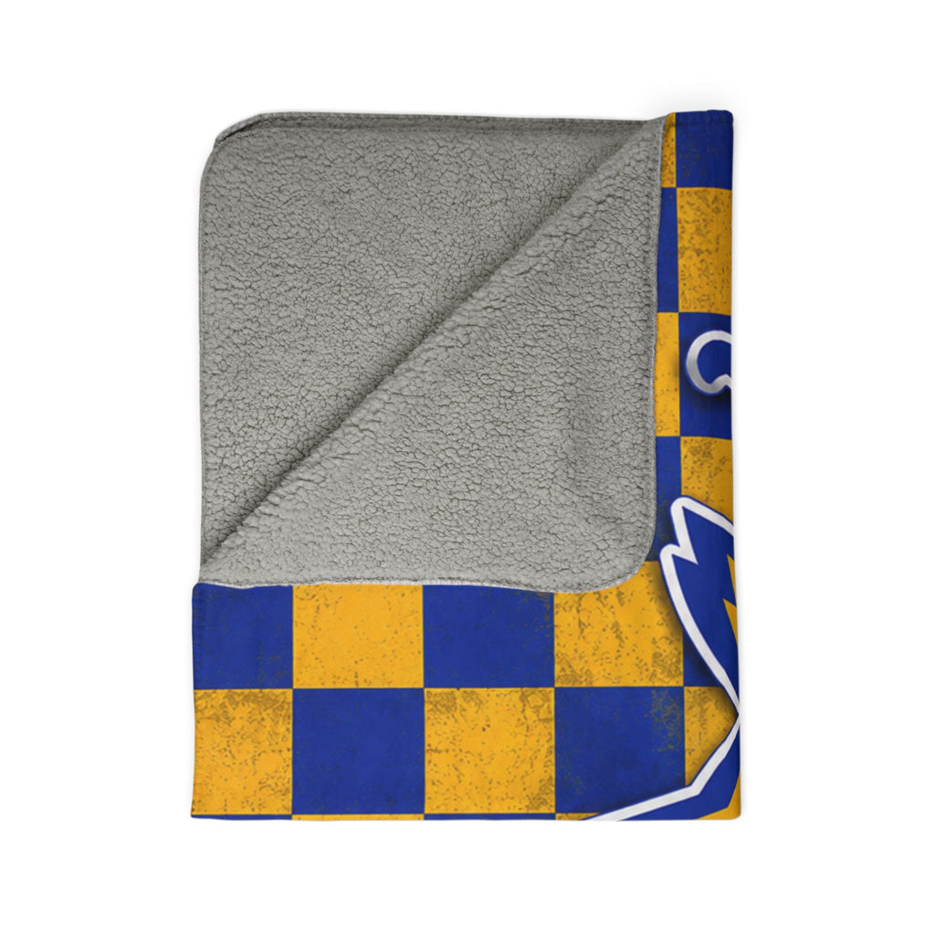 Cardona Goats Sherpa Blanket — Blue & Gold Checkered Team Throw