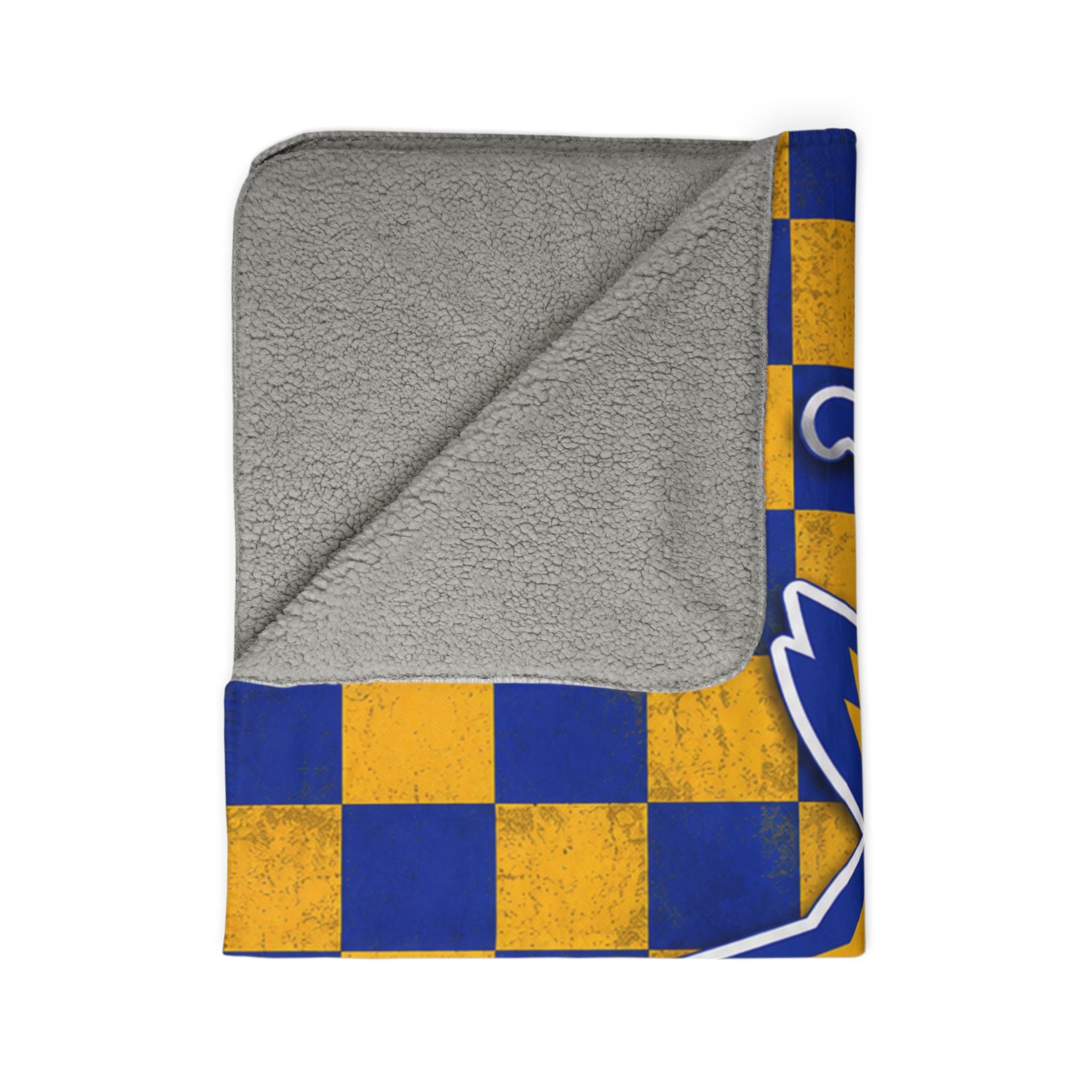 Cardona Goats Sherpa Blanket — Blue & Gold Checkered Team Throw