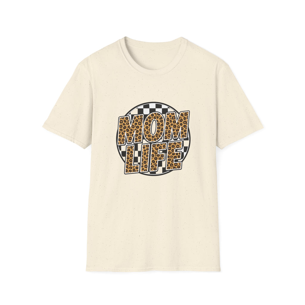 Mom Life Leopard Check Graphic T-Shirt