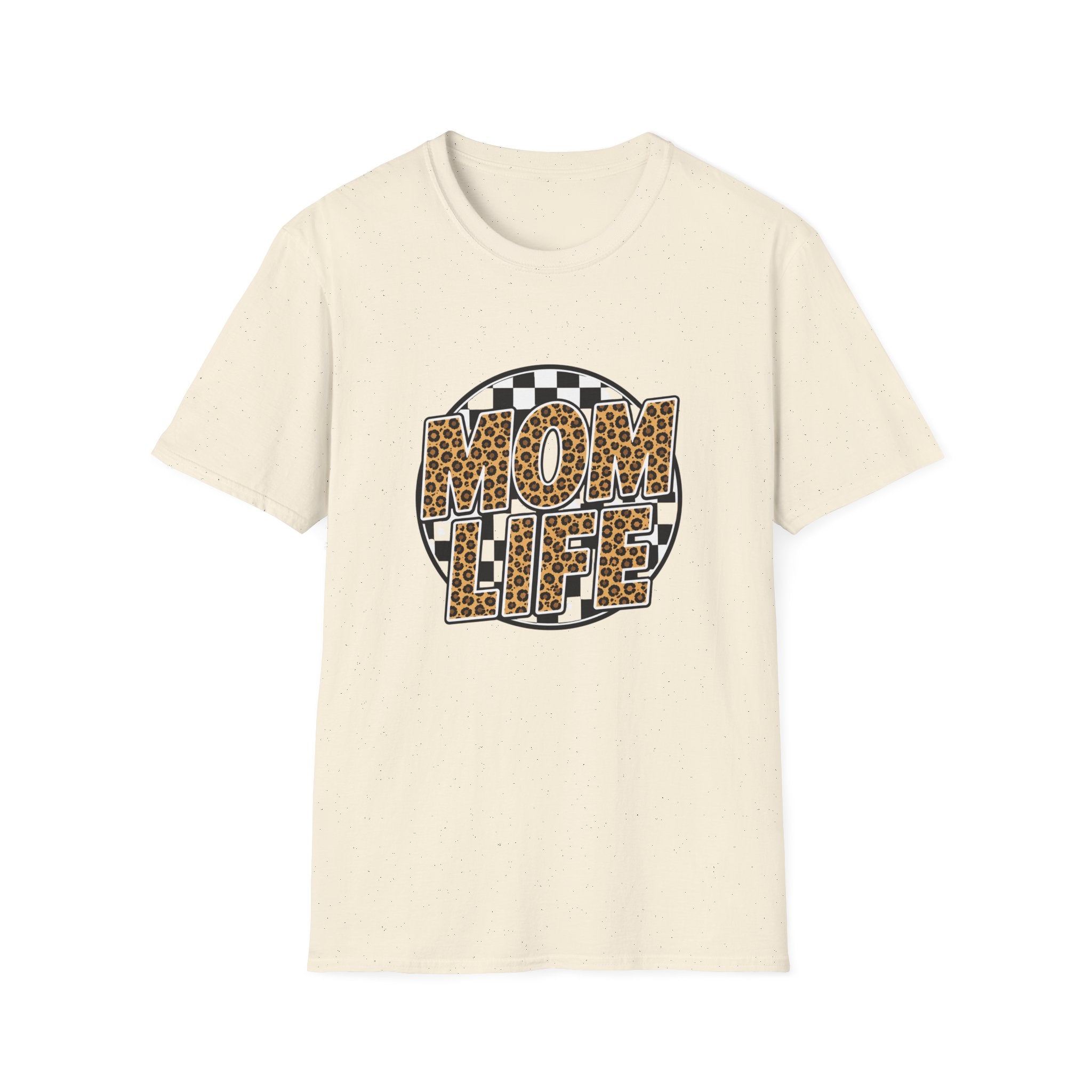 Mom Life Leopard Check Graphic T-Shirt