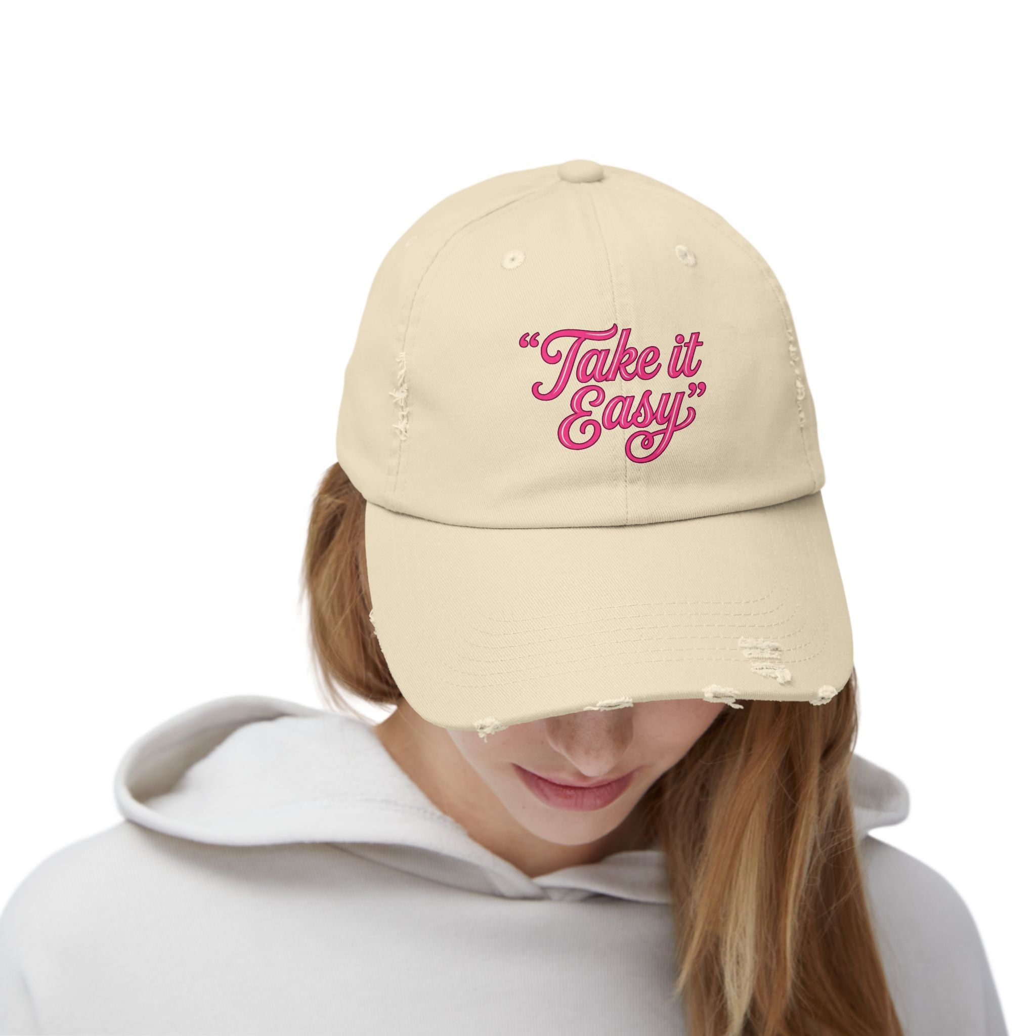 'Take It Easy' Distressed Cap