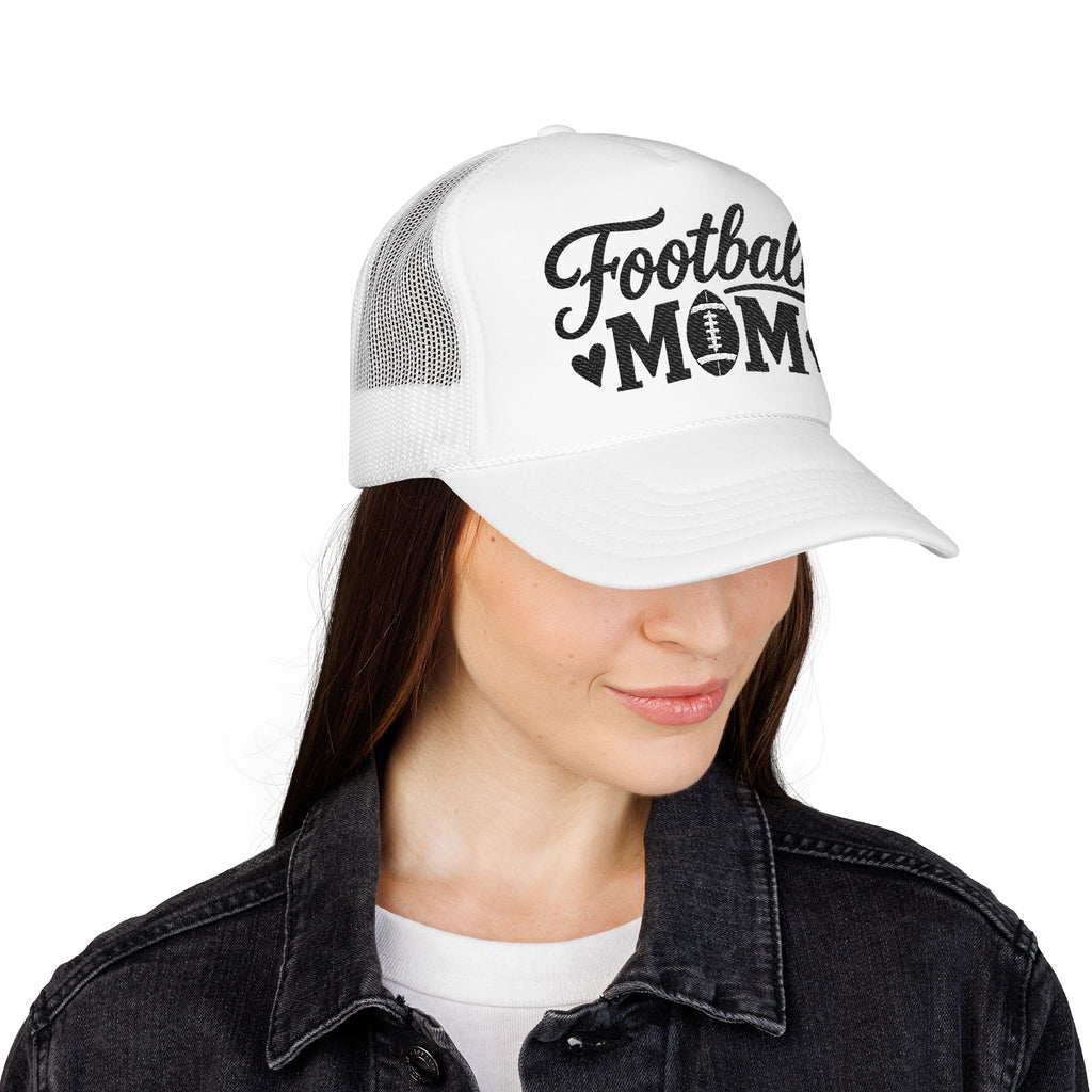 Football Mom Trucker Hat — Mesh Foam Cap for Game Day