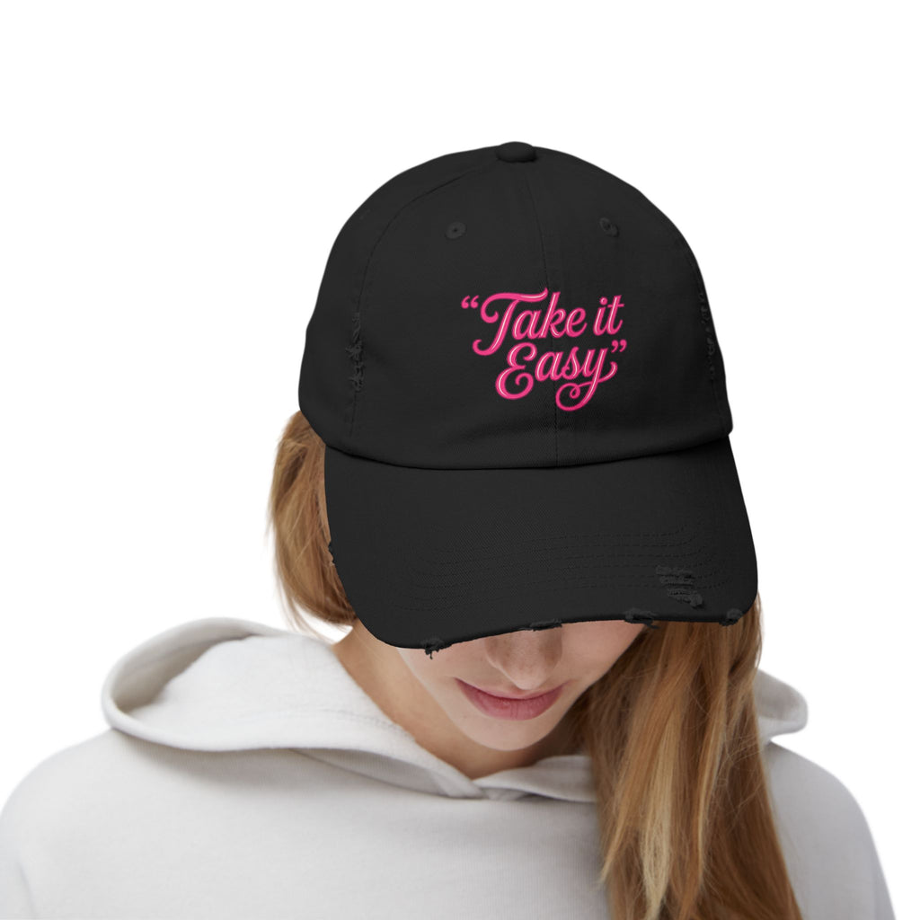 'Take It Easy' Distressed Cap