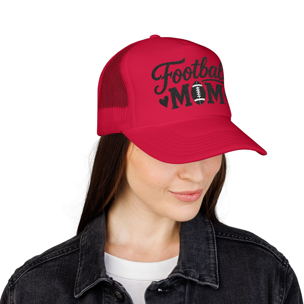 Football Mom Trucker Hat — Mesh Foam Cap for Game Day