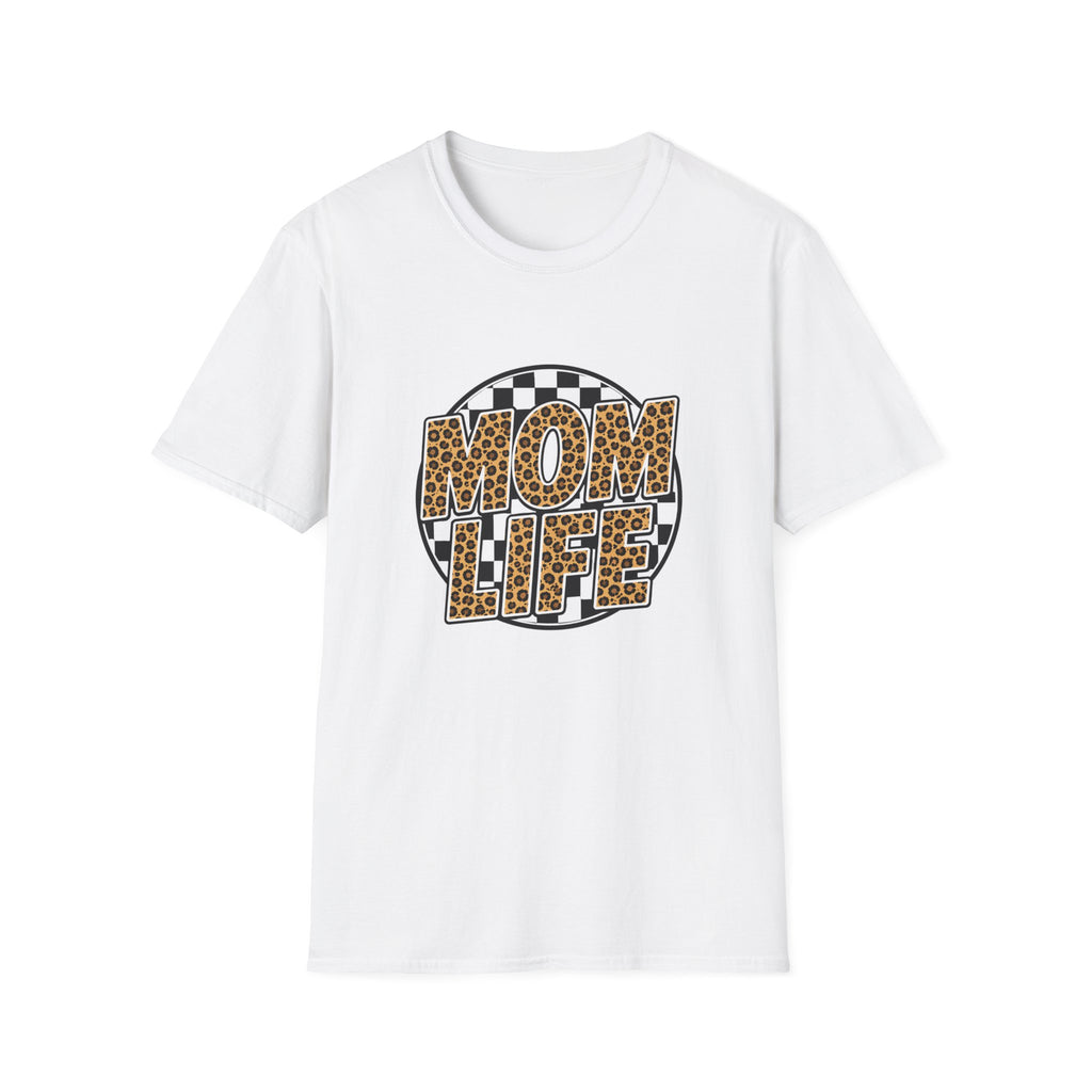 Mom Life Leopard Check Graphic T-Shirt