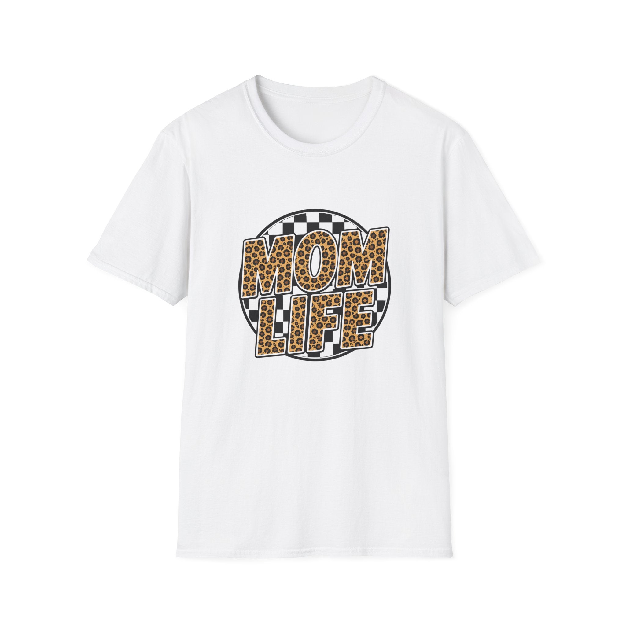 Mom Life Leopard Check Graphic T-Shirt