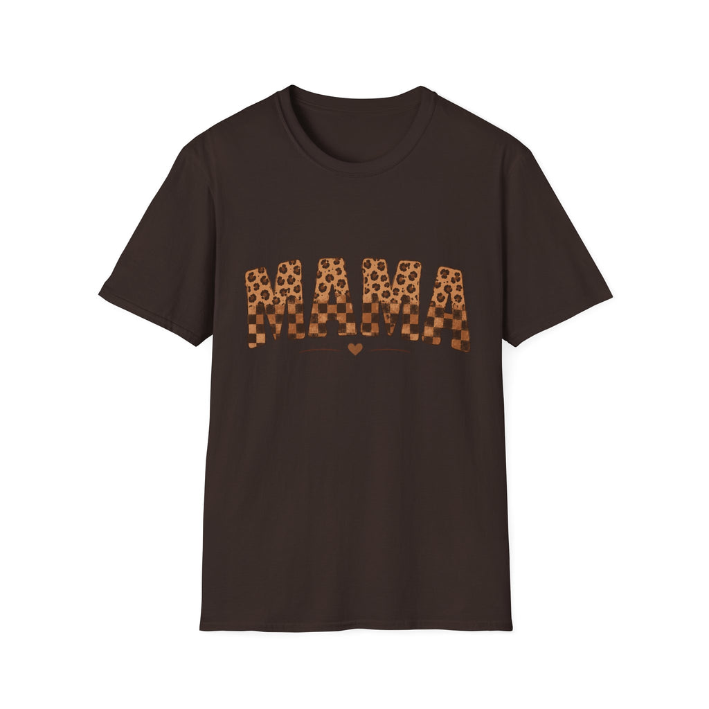 Mama Leopard Checkerboard T‑Shirt