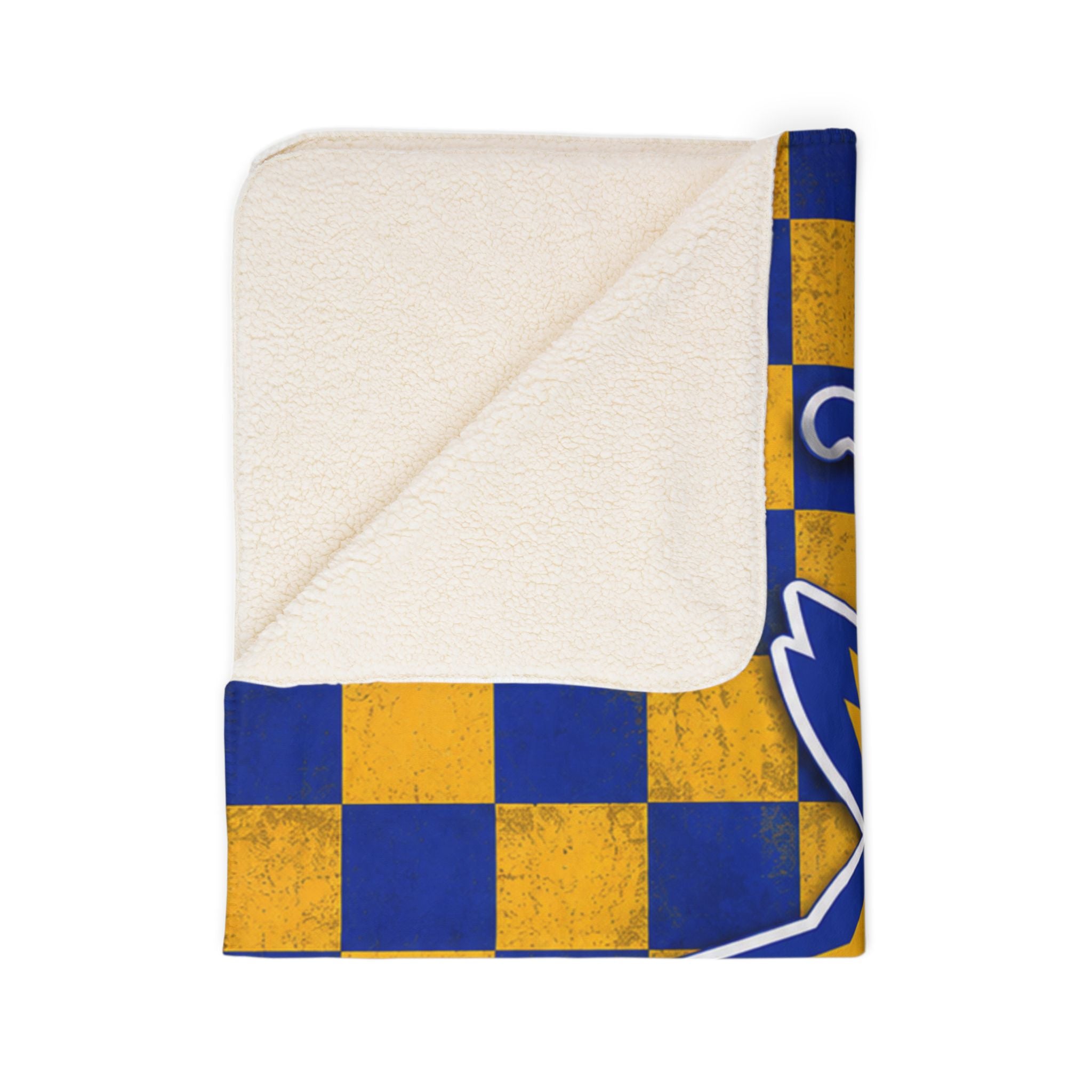 Cardona Goats Sherpa Blanket — Blue & Gold Checkered Team Throw