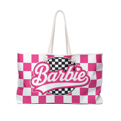 Barbie Pink Checkered - Travel Tote