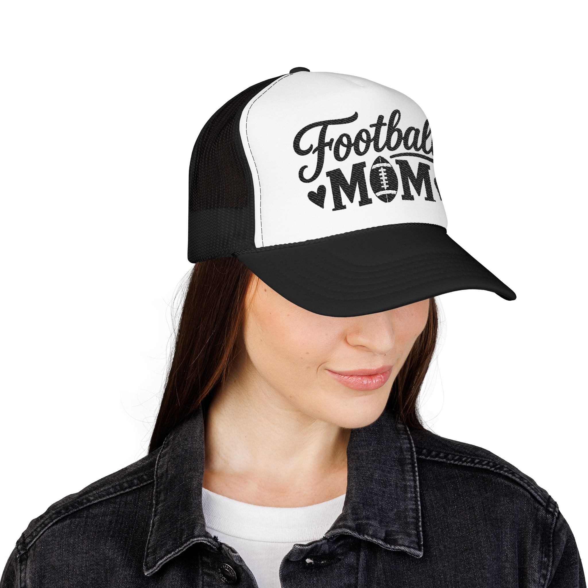 Football Mom Trucker Hat — Mesh Foam Cap for Game Day