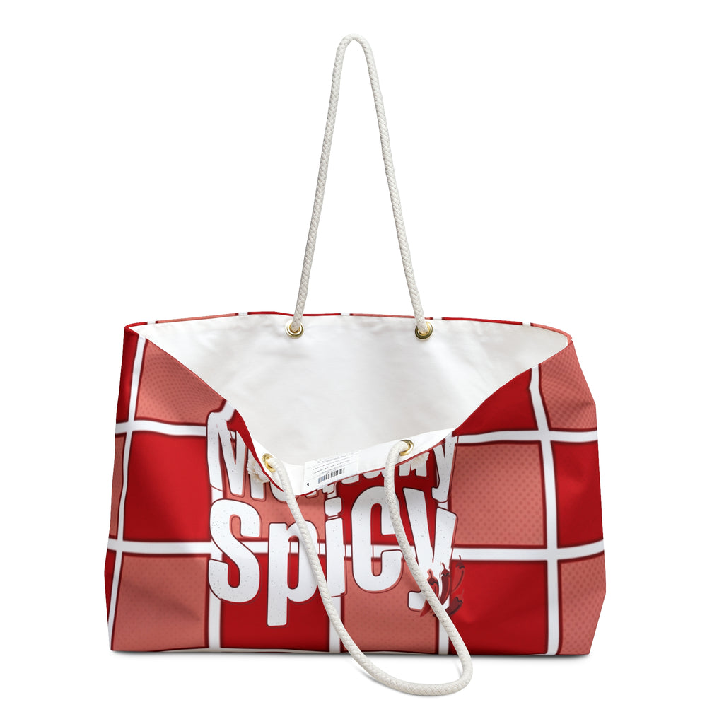 Mentally Spicy Red Checkered Travel Tote