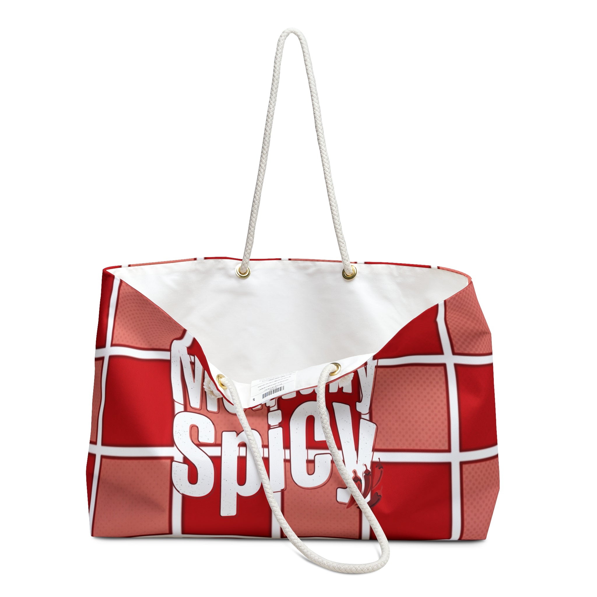 Mentally Spicy Red Checkered Travel Tote
