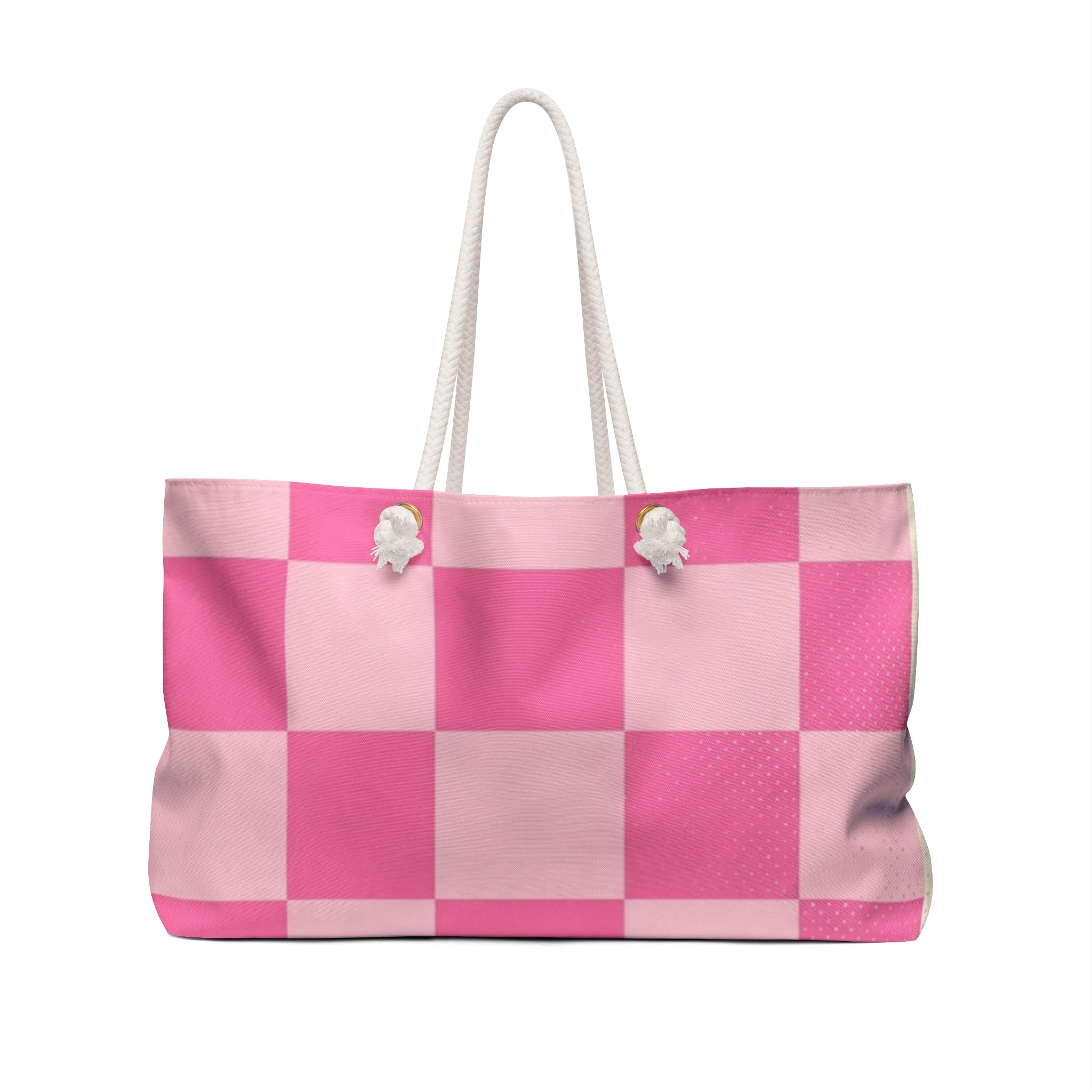 Good Vibes Only  — Pink Checkerboard Travel Tote