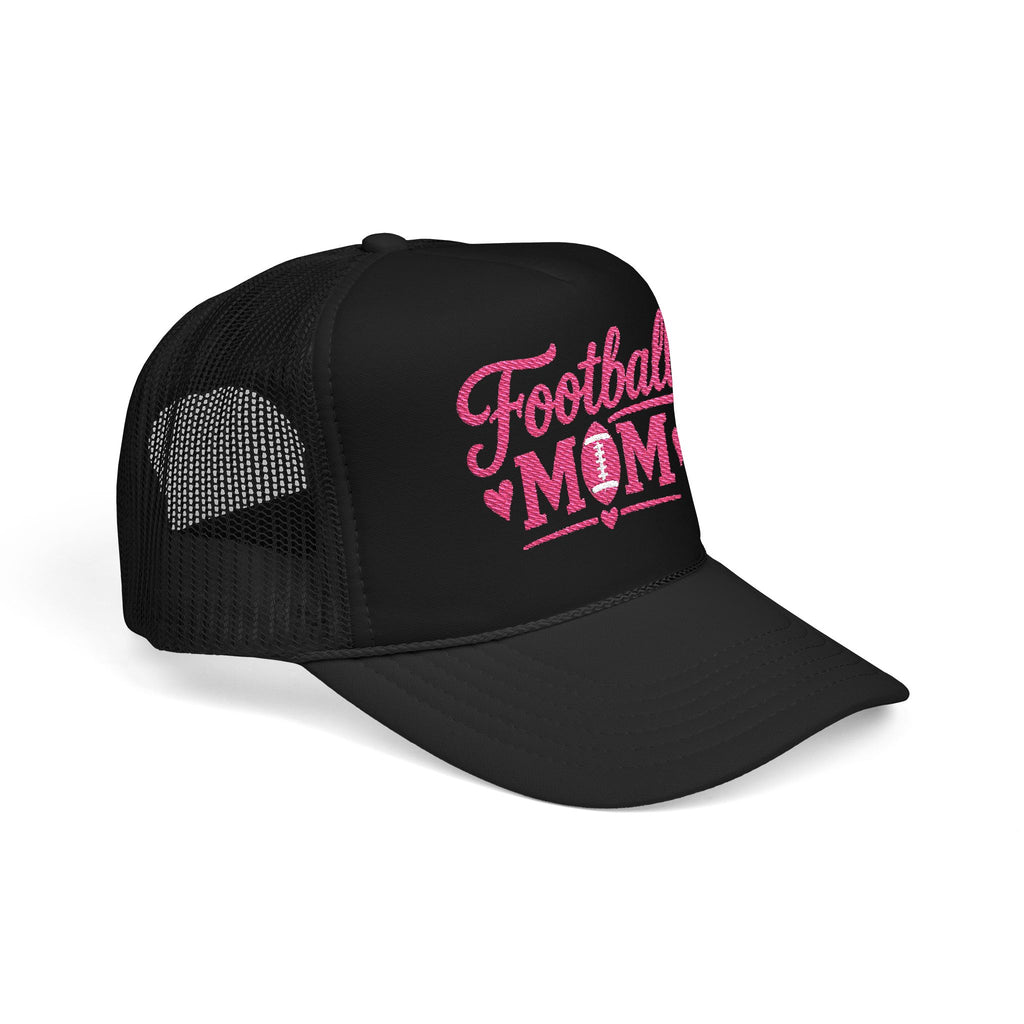 Football Mom Trucker Hat — Pink Script Mesh Cap