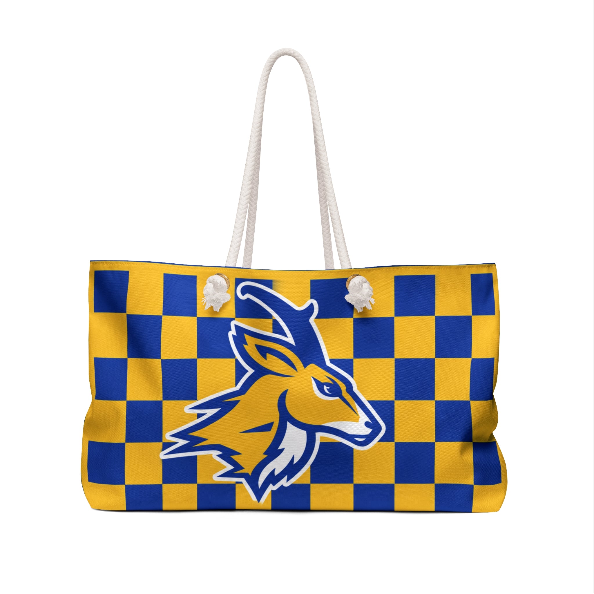 Whiteface Logo Checkered -  Blue & Gold Travel Tote
