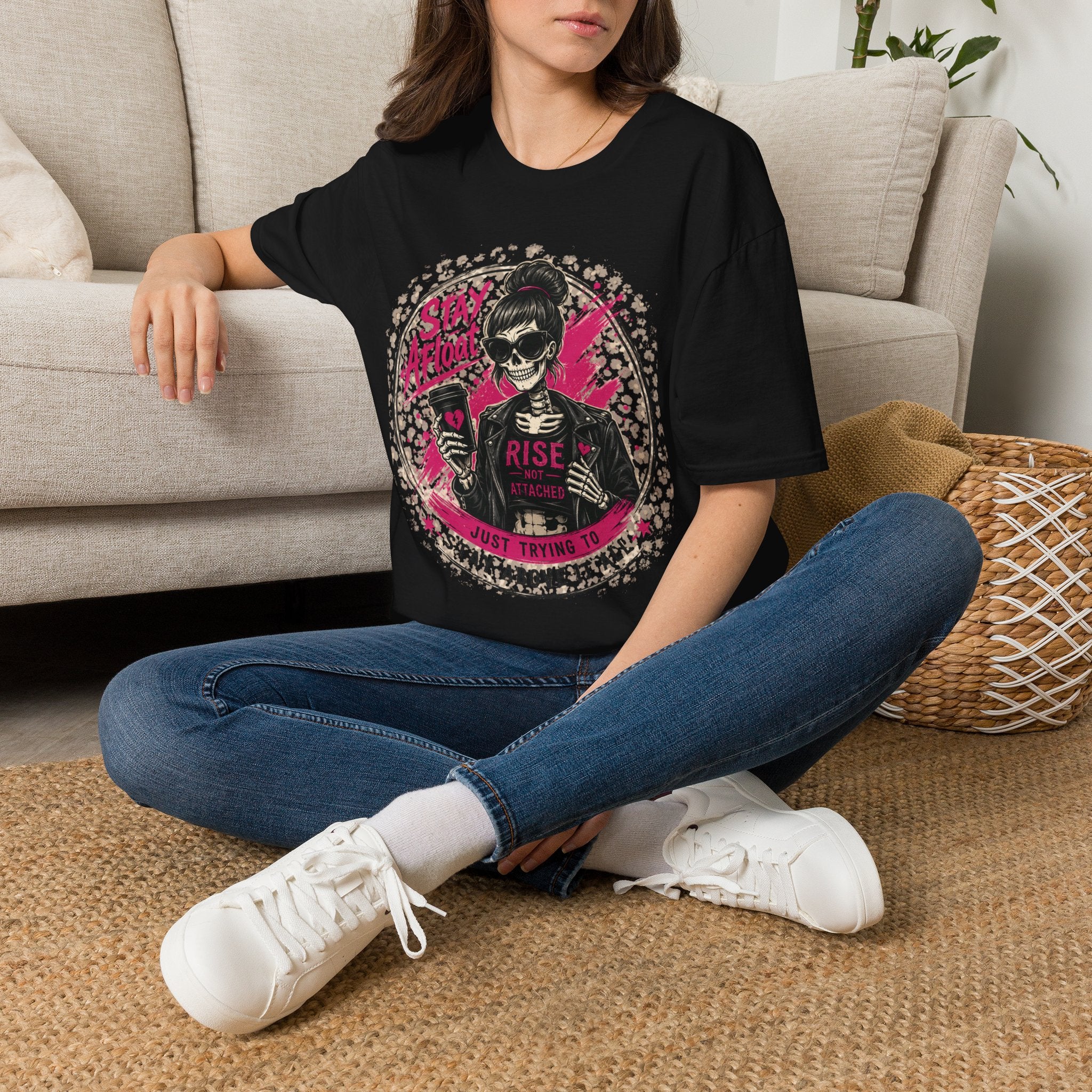 Stay Afloat Skull Tee — Edgy Rockabilly Women's Graphic T-Shirt