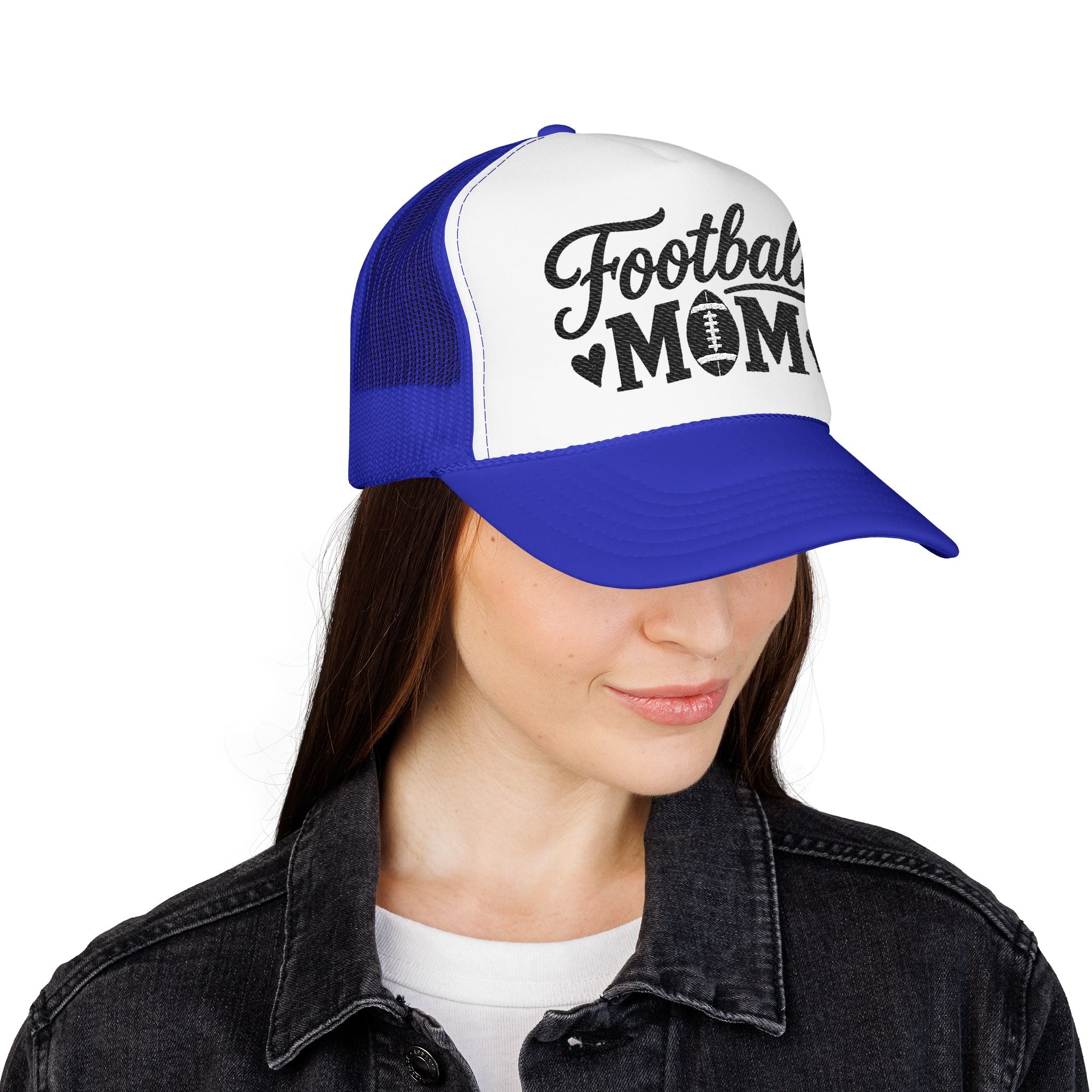 Football Mom Trucker Hat — Mesh Foam Cap for Game Day